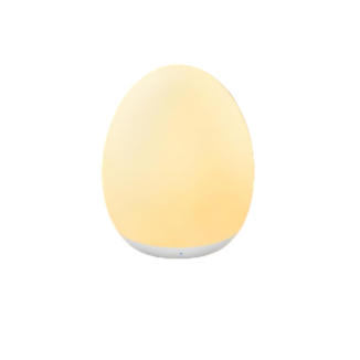 Round, yellowish light on a white background