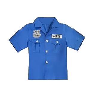 Children's police uniform on a white background