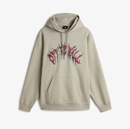 Vans Men's Metal Arch Hoodie, London Fog Beige, Embroidered Cotton