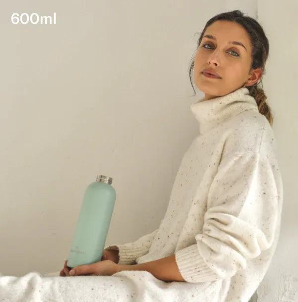 Waterdrop 600 ml Blue Brushed Stainless Steel Insulated Bottle – Keeps Drinks Cold 24 h, Hot 12 h - Gomix Brands Outlet