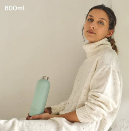 Waterdrop 600 ml Blue Brushed Stainless Steel Insulated Bottle – Keeps Drinks Cold 24 h, Hot 12 h - Gomix Brands Outlet