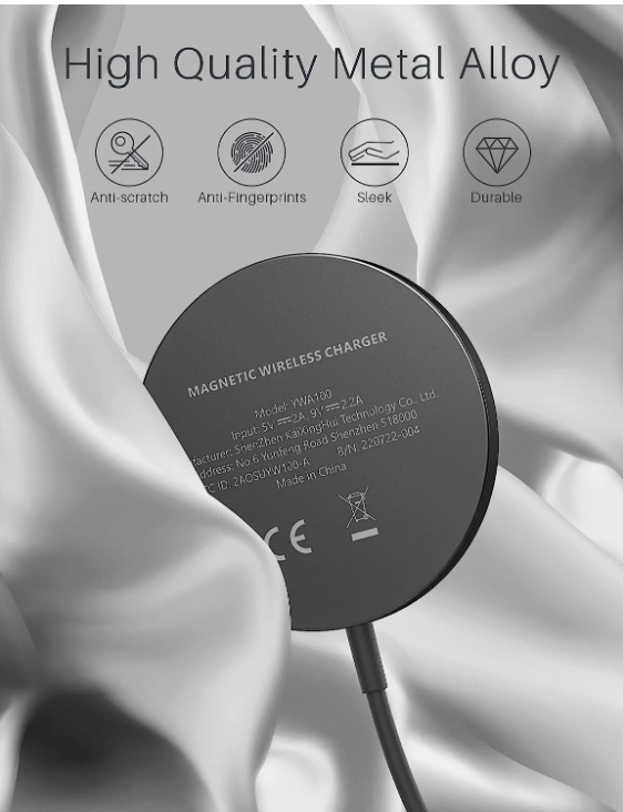 Black Mag Safe Magnetic Wireless Charger for iPhone