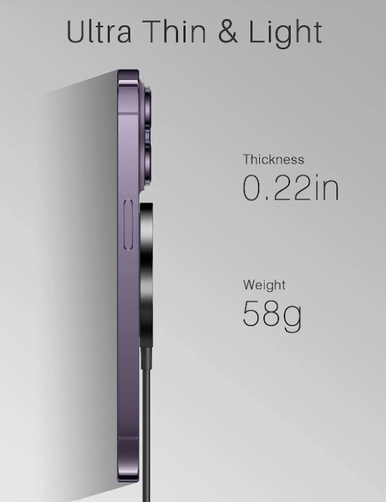 Black Mag Safe Magnetic Wireless Charger for iPhone