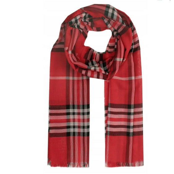 V.FRAAS Women's Soft Plaid Oblong Casual Polyester Scarf
