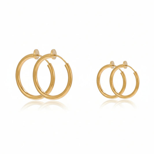 UNNAIER Clip-On Ear Cuff Earrings Gold Silver Steel - Set Of 2