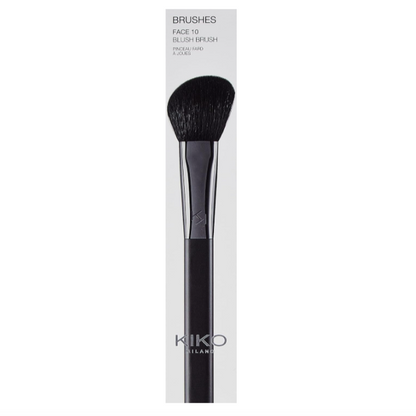 KIKO MILANO Face 10 Angled Blush Bronzer Highlighter Brush Natural Fibers