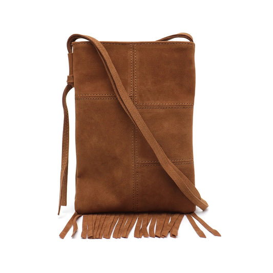 CEZIRA Bohemian Faux Suede Tassel Crossbody Phone Purse
