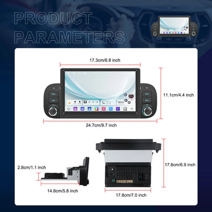 CAMECHO 2+64G Android 13 Car Radio for Fiat Panda 2013-2020