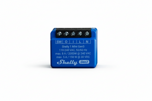 Shelly 1 Mini Gen3 Compact Wi‑Fi Relay Switch 8 A - Gomix Brands Outlet