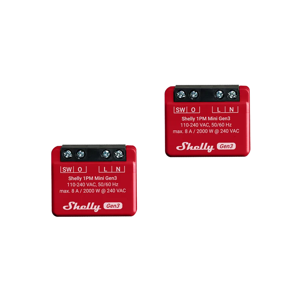 Shelly 1PM Mini Gen3 Dual Relay Switch Pack of Two - Gomix Brands Outlet