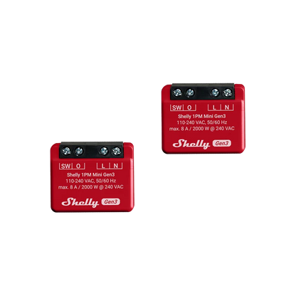 Shelly 1PM Mini Gen3 Dual Relay Switch Pack of Two - Gomix Brands Outlet