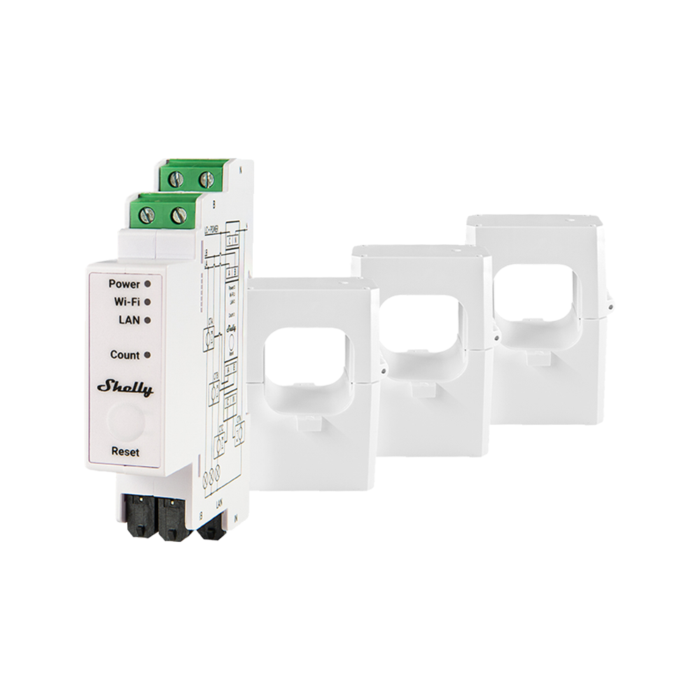 Shelly Pro 3EM-400 High-Precision 3-Phase Energy Meter with LAN