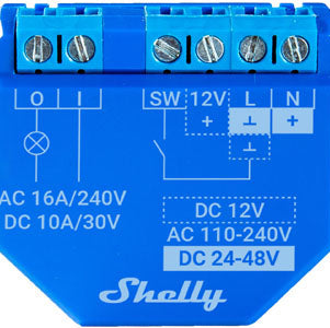 Shelly Plus 1 WiFi smart relay switch with potential-free contacts