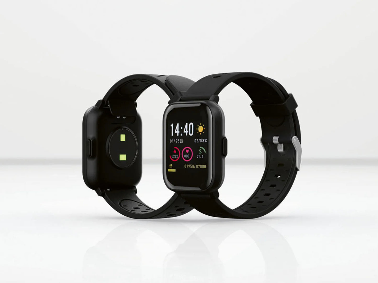 SilverCrest Black Fitness Smartwatch with Heart Rate & SpO2