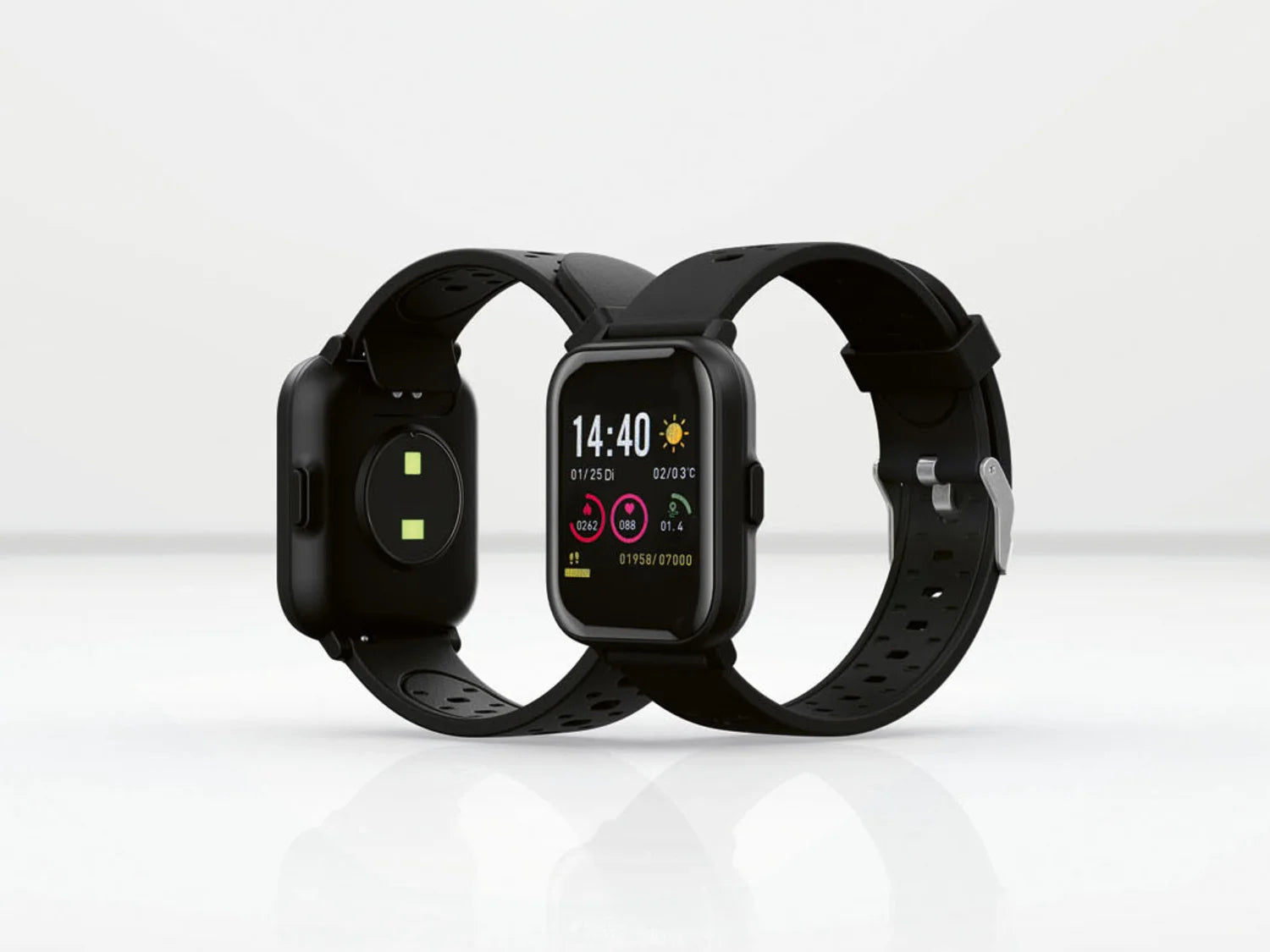 SilverCrest Black Fitness Smartwatch with Heart Rate & SpO2