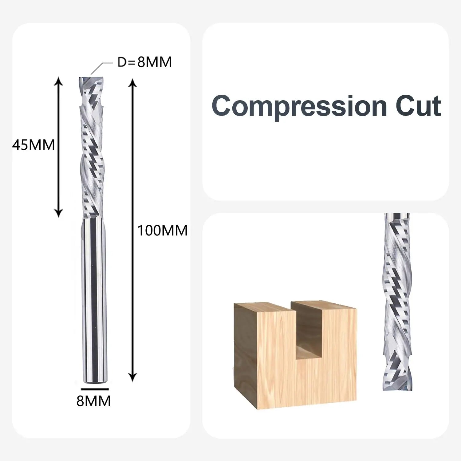 SpeTool Solid Carbide Compression Router Bit: 0.315" Dia. for Flawless Edges