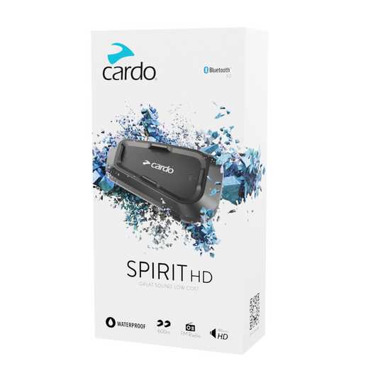 Cardo Spirit HD Motorcycle Intercom – Premium Sound Dual Options