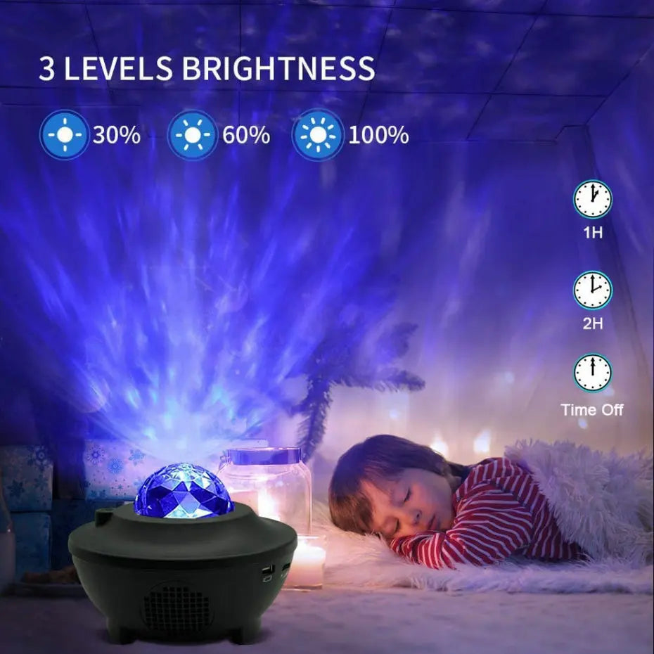 Starry Projector Light 21 Lighting Modes Bluetooth Speaker Music Control BL-XK01