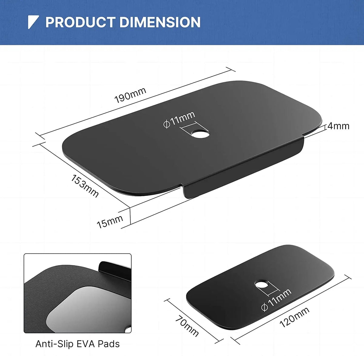 PUTORSEN Steel Monitor Mount Reinforcement Plate