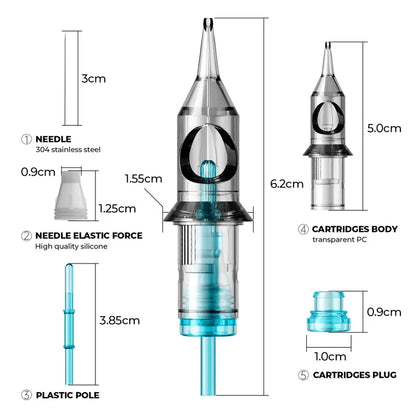 Stigma EN02B Professional Sterilized Membrane Tattoo Cartridge Needles for Rotary Machines