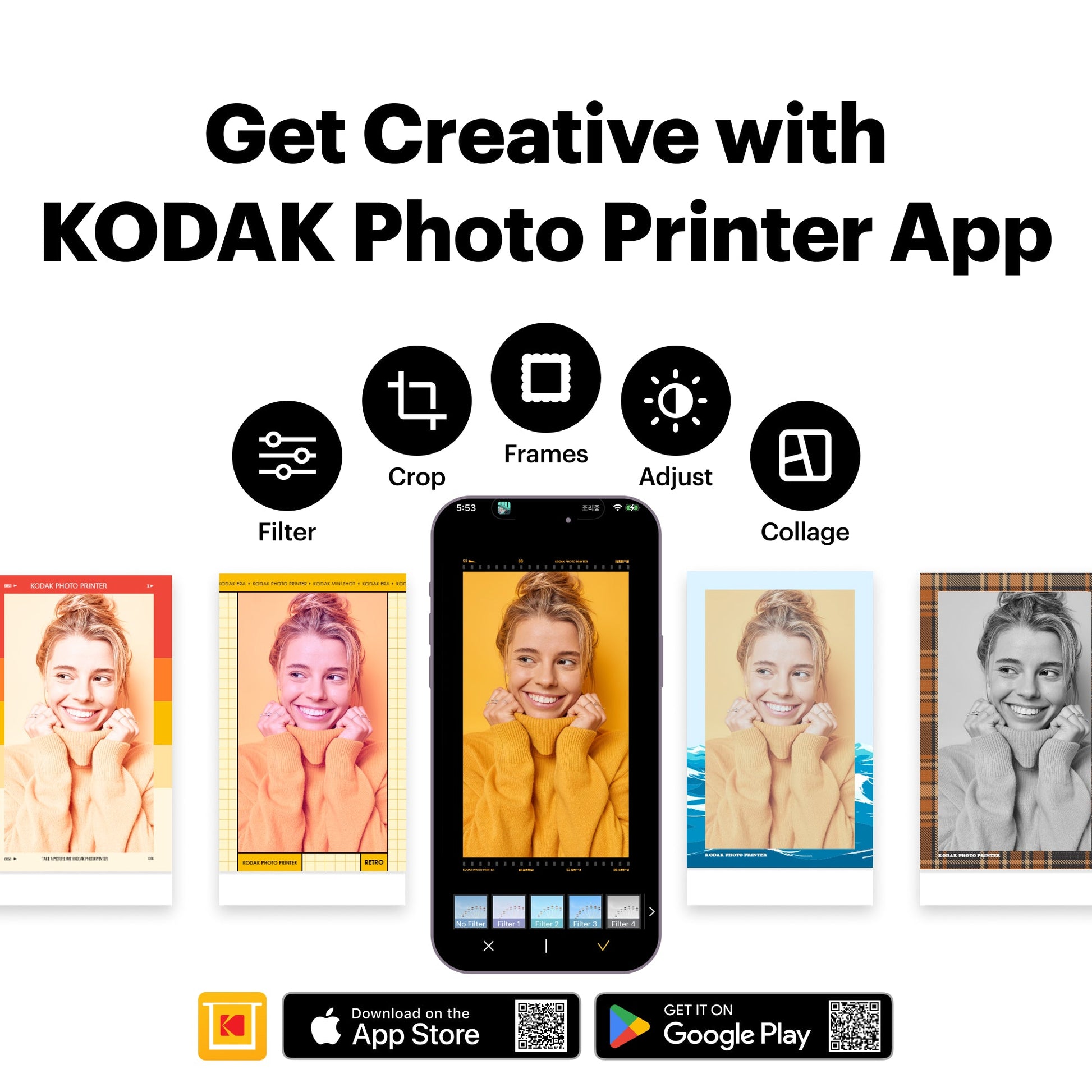 KODAK Mini 2 Retro 5.3x8.6cm Photo Printer P210R