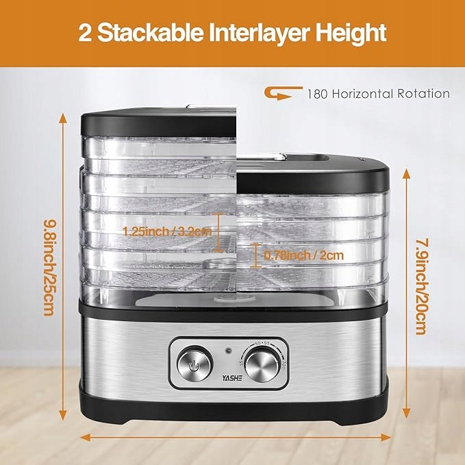 YASHE GGJ-261A Food Dehydrator 240W for Mushrooms and Fruits