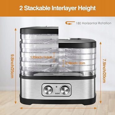 YASHE GGJ-261A Food Dehydrator 240W for Mushrooms and Fruits
