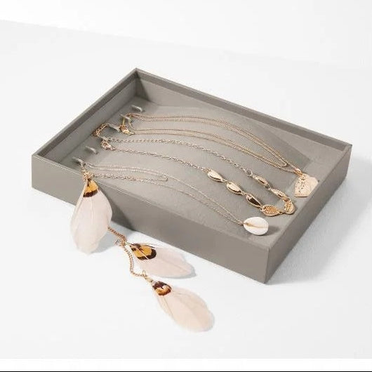 Velvet Jewellery Box Organiser 7 Hooks 22 x 17 x 3.5cm 466864