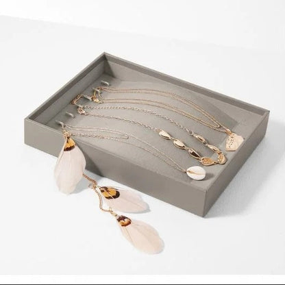 Velvet Jewellery Box Organiser 7 Hooks 22 x 17 x 3.5cm 466864