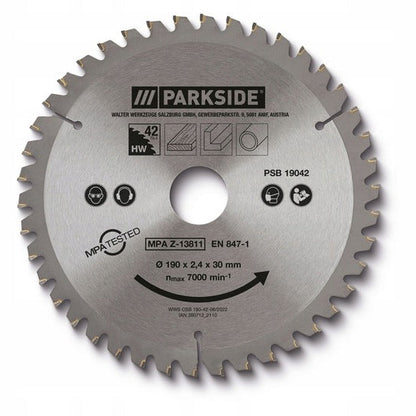 Parkside Circular Saw Blade For Wood 190x30 mm 42 Teeth Reduction 20,16mm