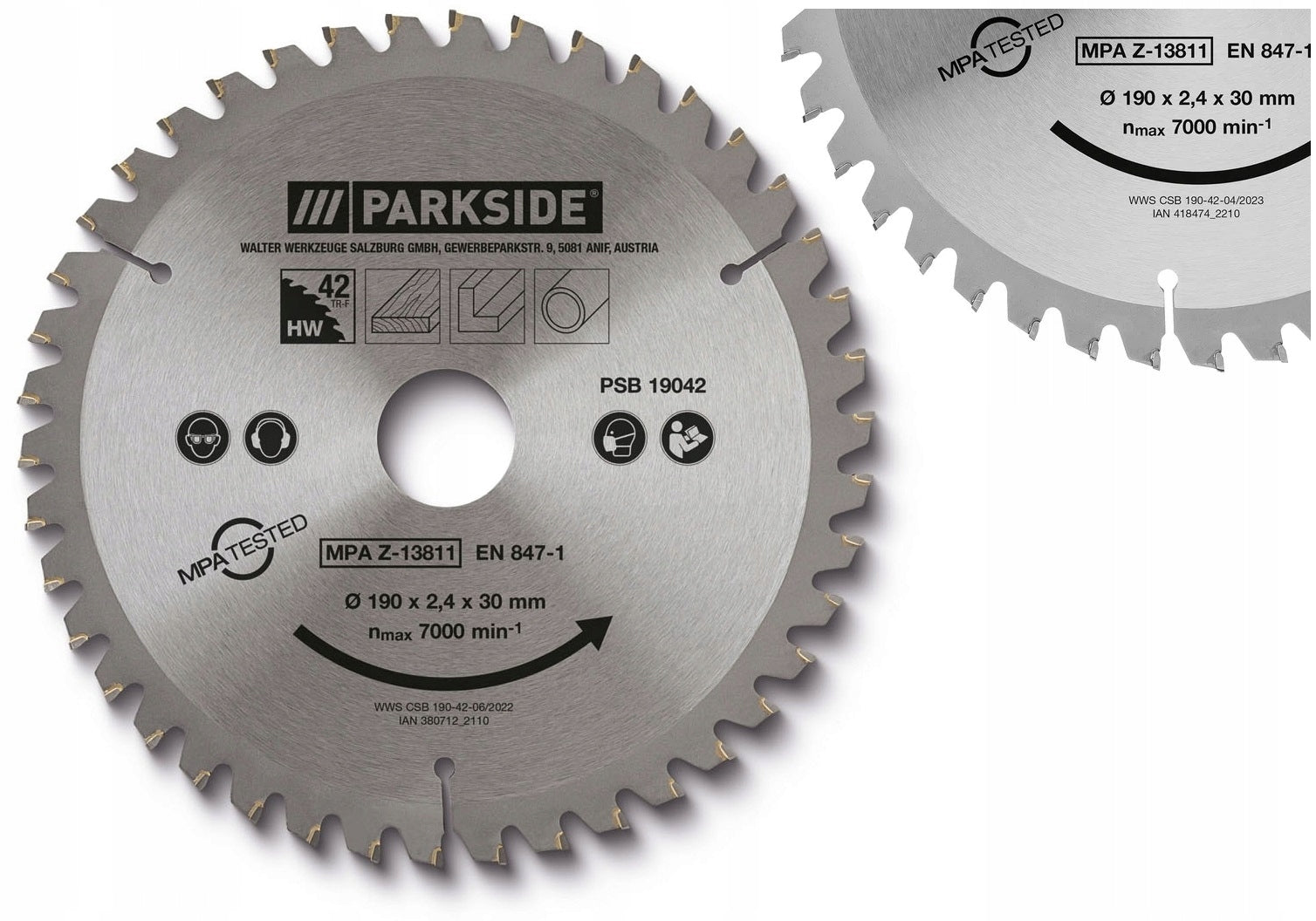 Parkside Circular Saw Blade For Wood 190x30 mm 42 Teeth Reduction 20,16mm