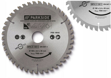 Parkside Circular Saw Blade For Wood 190x30 mm 42 Teeth Reduction 20,16mm