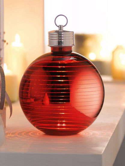 Festive Glass Christmas LED Ball with Warm White Light