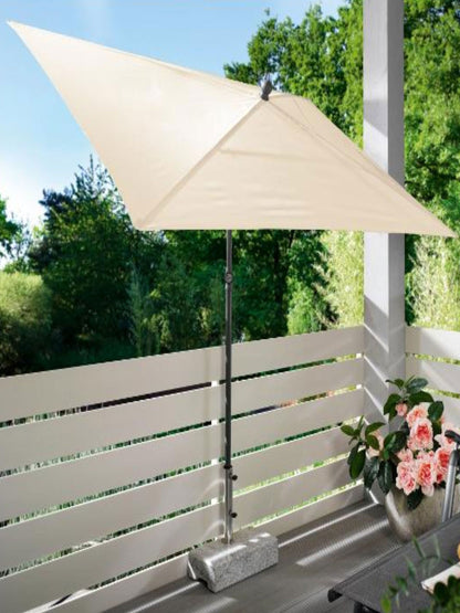 Livarno Home Rectangular Parasol 210x140cm UV80 Steel Grey
