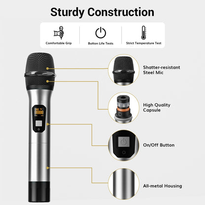 TONOR TW-840 Four Wireless Microphone System – Crystal Sound, 295ft Range