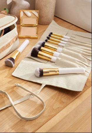 Topmove Cork Makeup Brush Roll Bag