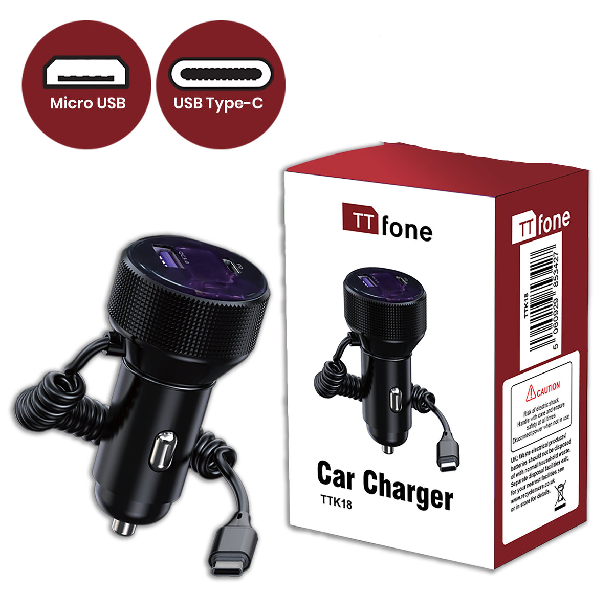 TTfone TTK18 12V Car Charger
