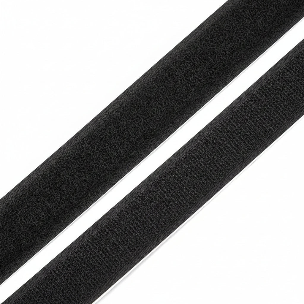 Crelando Self-Adhesive Hook and Loop Tape 2 m x 25 mm Black