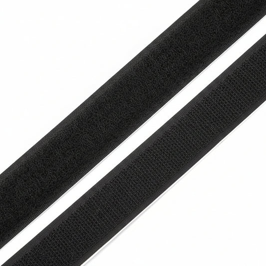 Crelando Self-Adhesive Hook and Loop Tape 2 m x 25 mm Black