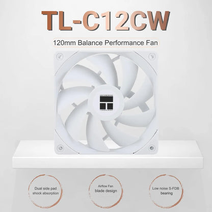 Thermalright White 120mm 4-Pin PWM S-FDB Bearing High-Performance PC Fan