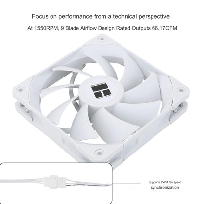 Thermalright White 120mm 4-Pin PWM S-FDB Bearing High-Performance PC Fan