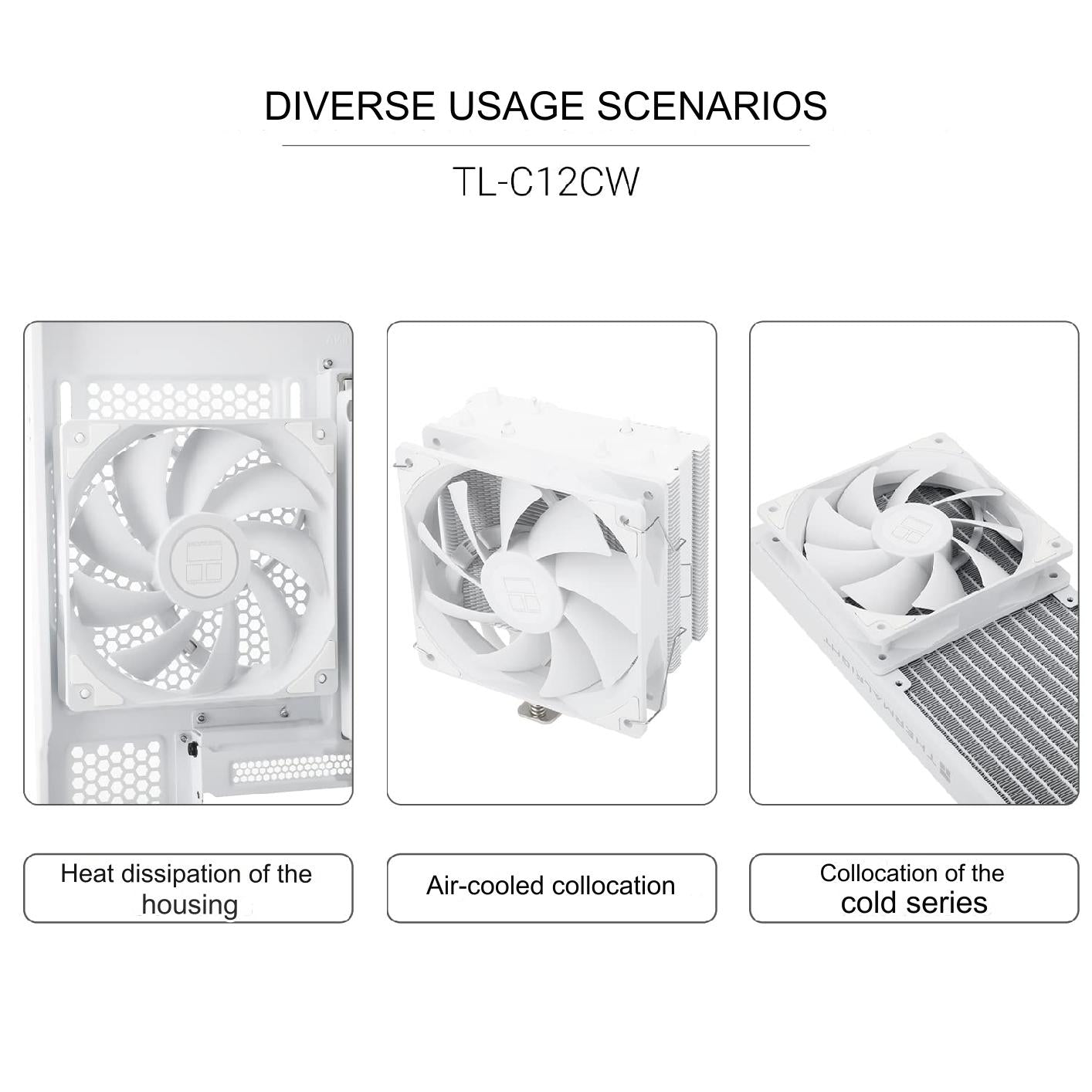 Thermalright White 120mm 4-Pin PWM S-FDB Bearing High-Performance PC Fan