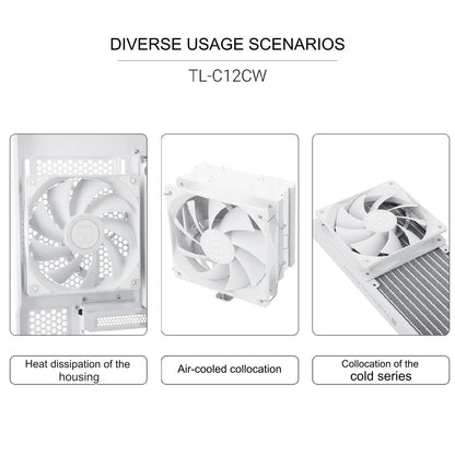 Thermalright White 120mm 4-Pin PWM S-FDB Bearing High-Performance PC Fan