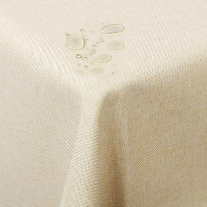 WOLTU Tablecloth Elegant Linen Round Look - 130x160 cm