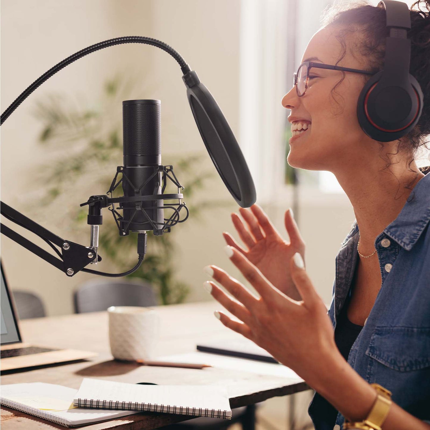 TONOR Q9 USB Condenser Microphone Kit with Boom Arm