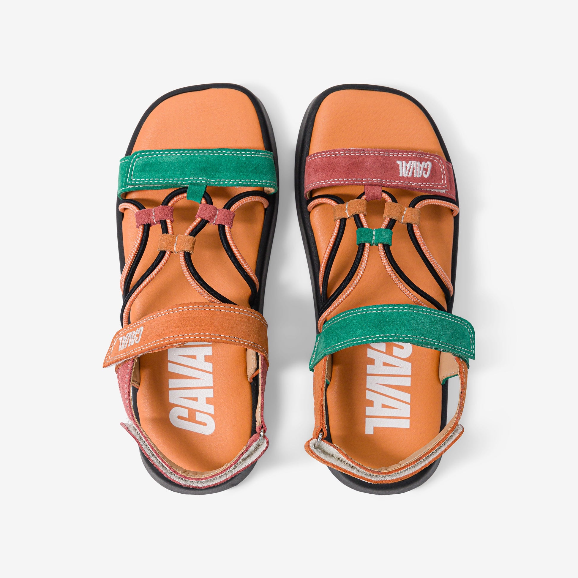 CAVAL Tropical Flamingo Adjustable Velcro Elastic Sandals for Summer