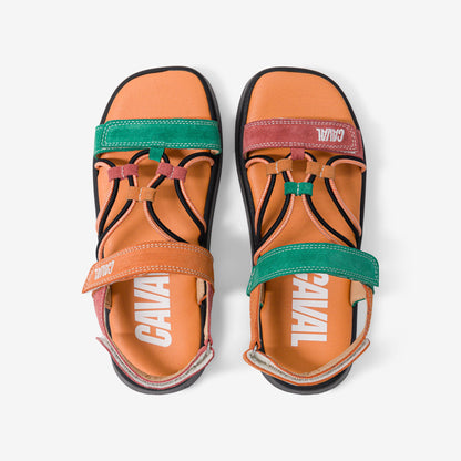 CAVAL Tropical Flamingo Adjustable Velcro Elastic Sandals for Summer