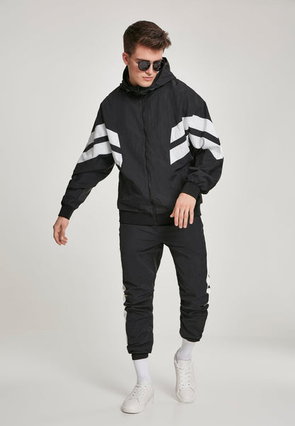 Men's Crinkle Panel Track Jacket: Stylish, Functional, Sporty Design with Hood