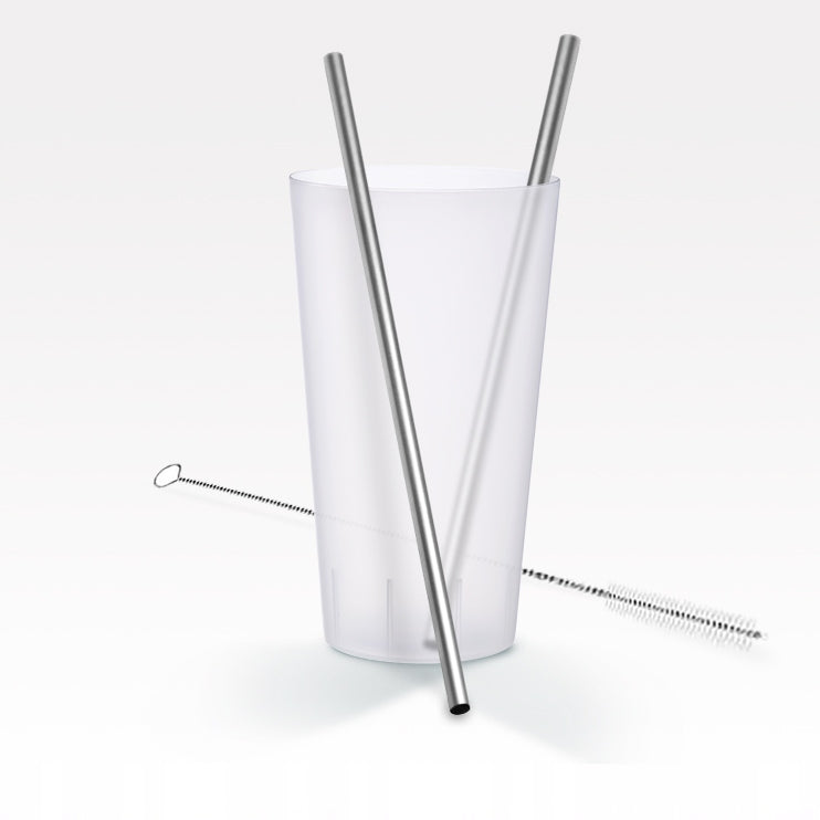 Livarno Home Reusable Stainless Steel Straws 8 pcs + 2 Brushes