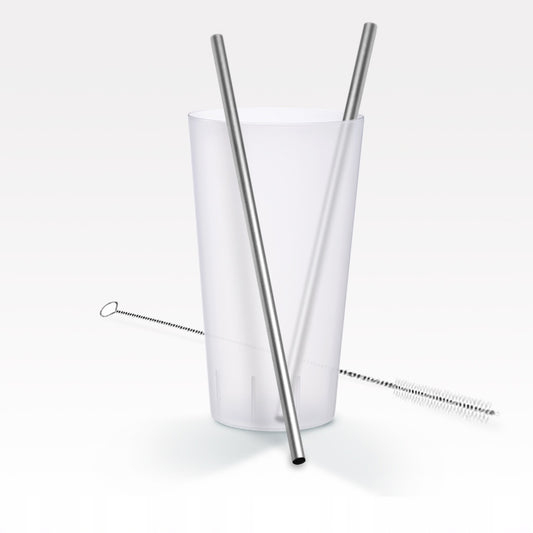 Livarno Home Reusable Stainless Steel Straws 8 pcs + 2 Brushes